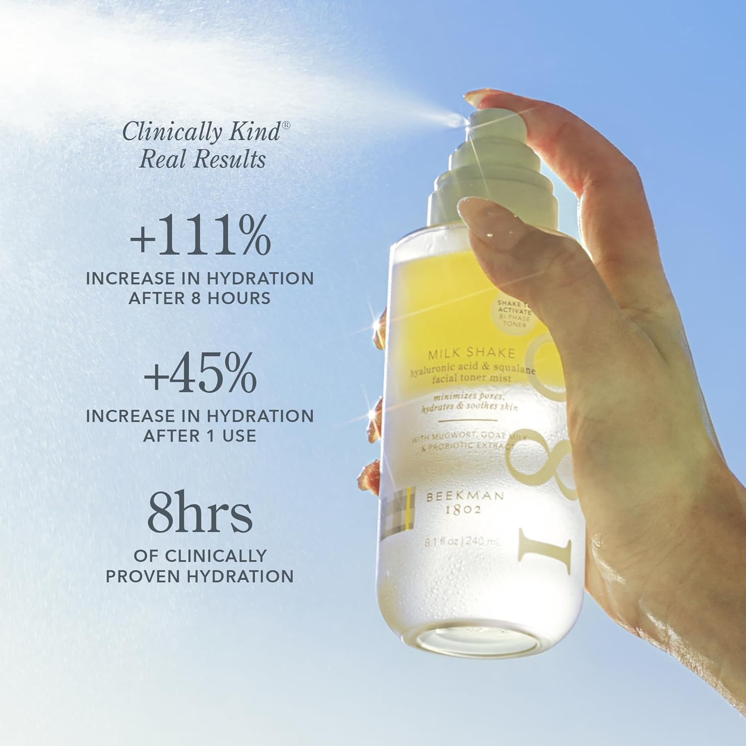 Beekman 1802 Hydrating Toner & Face Mist + Oh! Mega Milky Oil Facial Oil | Sensitive Skin Safe, 2 fl oz + 0.5 fl oz