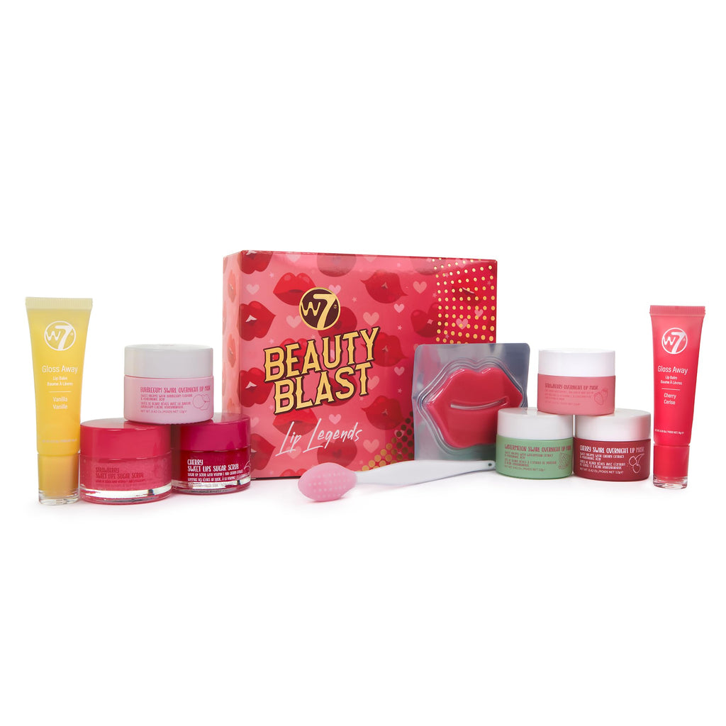 W7 Beauty Blast Lip Legends Sweet Dreams Lip Care Set - Lip Masks, Scrubs, Balms and More – Exclusive W7 Sweet Dreams Flavors Included