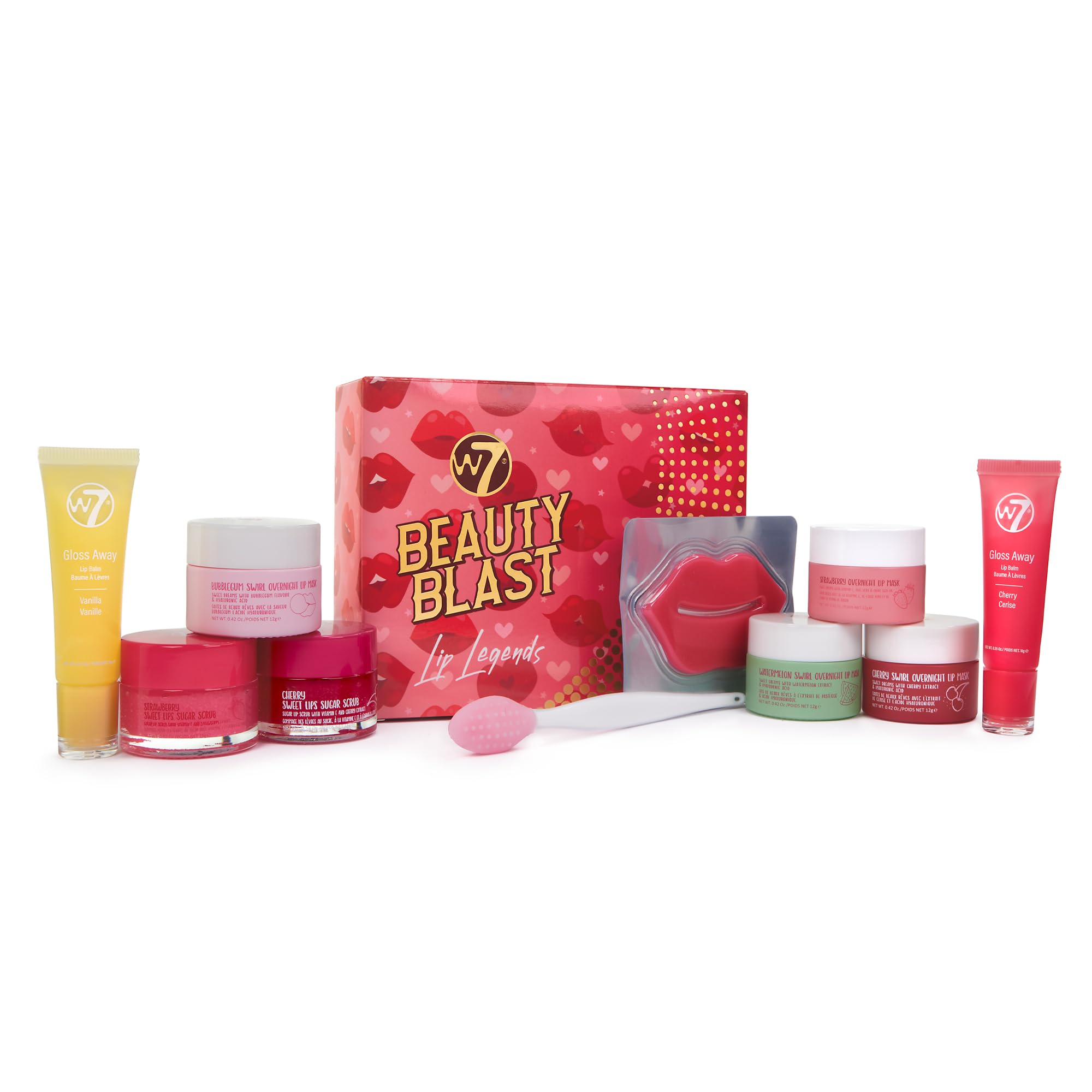 W7 Beauty Blast Lip Legends Sweet Dreams Lip Care Set - Lip Masks, Scrubs, Balms and More – Exclusive W7 Sweet Dreams Flavors Included