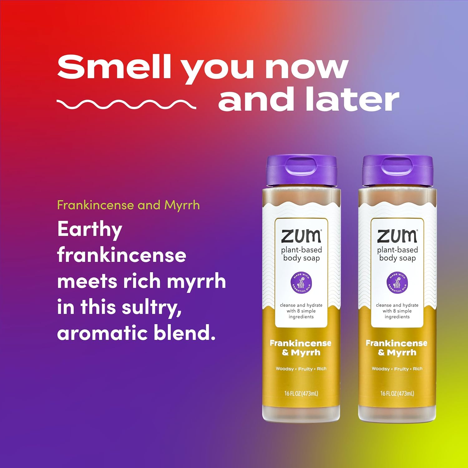 Zum Body Soap - Frankincense & Myrrh Scent - 16 Fl Oz | 2 Pack for Luxurious Skin Care