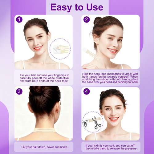 Loxbcin Neck Tape Lifting Invisible, 40 PCS+4 Strips,Neck Lift Tape Invisible,Neck Wrinkle Patches Behind,Face Lift Tapes for Tightening Sagging Skin Turkey Double Chin Wrinkles Women