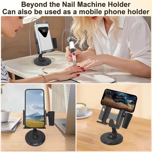 Diesisa Nail Drill Machine Holder - Nail Drill Holder Stand - 360° Rotatable - with Pen Holder - Portable Nail Desk Organizer - Professional Manicure Tool Organizer for Nail Techs Salon & Home Use