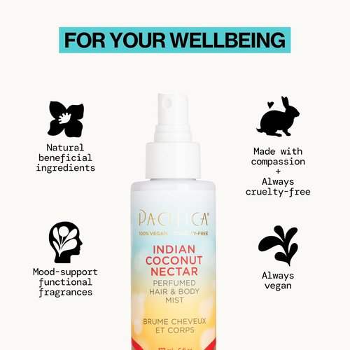 Pacifica Beauty Hair Perfume & Body Spray - Coconut & Creamy Vanilla Scent | Alcohol-Free, Vegan, Natural Oils