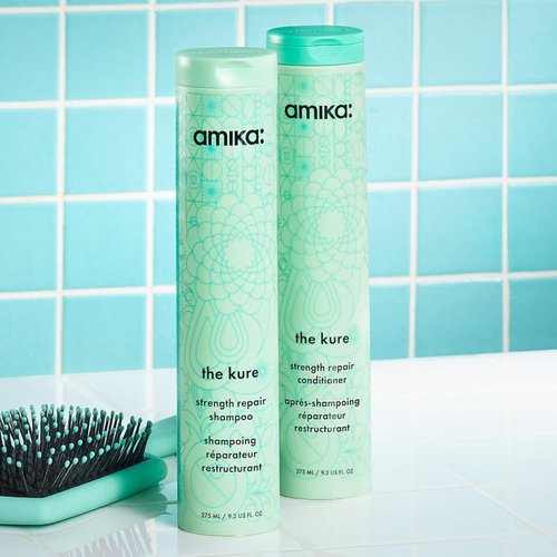 Amika The Kure Strength Repair Shampoo - Nourishing Formula for Damaged Hair | 10.1 Fl Oz