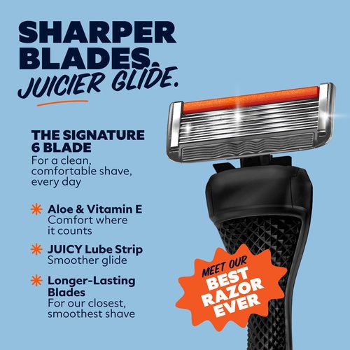 Dollar Shave Club | Ultimate Set | 4 Extra Close Refill Cartridges, 1 Handle, 1 Prep Scrub 3 ounce, 1 Shave Cream 6 ounce, 1 Post Shave Dew 3.4 ounce