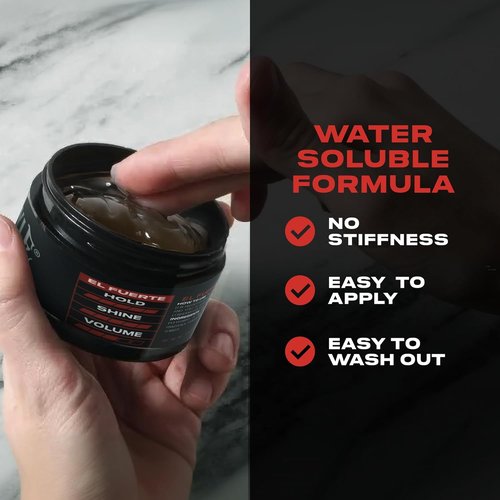 Papichulo Style Deluxe Pomade “El Fuerte” - Strong Hold & High Shine, Water-Based, 4 oz