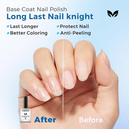 Base Top Coat Nail Polish: Clear Quick Dry High Glossy Nail Polish Shiny No Chip Long Lasting Air Dry Top Coat for Nail Art Manicure Salon Quality Women Gift