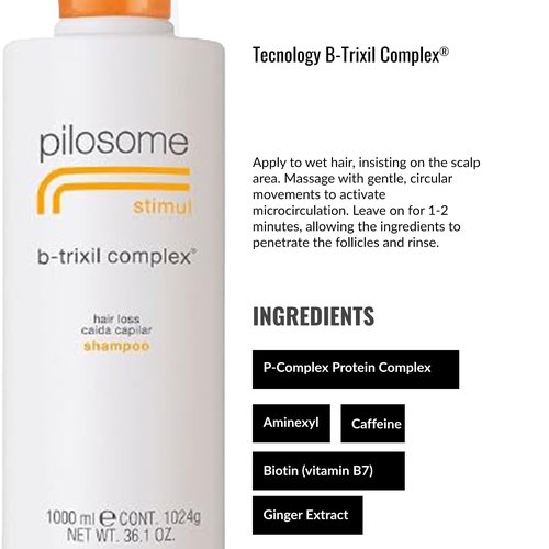 Lendan - Gentle Specific Shampoo - Pilosome Stimul B-Trixil Complex - 1000 ml - Removes Excess Sebum - Helps Improve the Appearance of Thin and Weakened Hair - Soft and Silky Finish