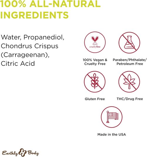 Earthly Body WaterSlide Personal Moisturizer - 100% Natural Water-Based Formula - Vegan & Cruelty Free, 8 fl. oz.