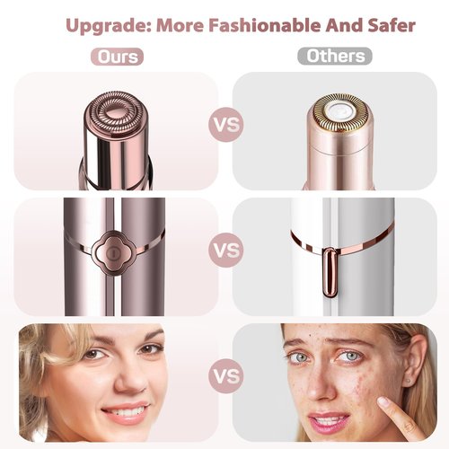 Hair Removal Device, Facial Hair Removal for Women- Gurelax Womens Hair Remover Painless Face Hair Removal/Shavers for Chin Upper Lip Peach Fuzz-Included 4 x Replacement Heads