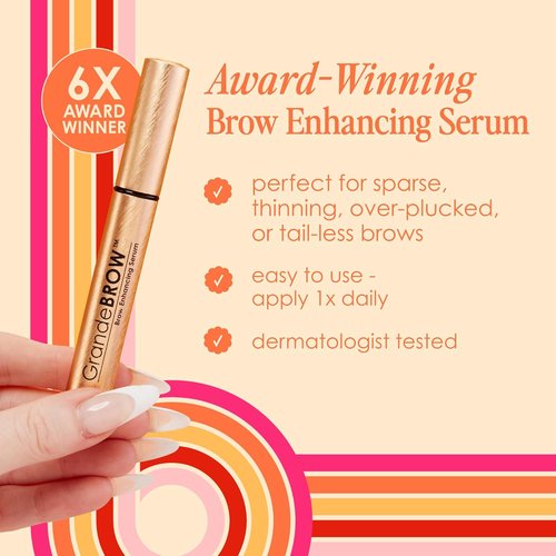 Grande Cosmetics GrandeBROW Brow Enhancing Serum - Fuller, Bolder Eyebrows with Vitamins & Peptides