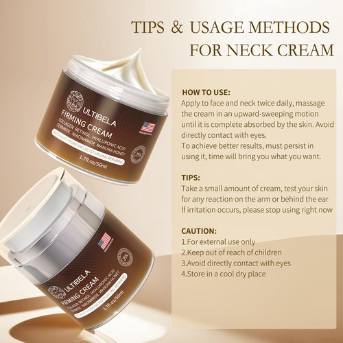 Regine Switzerland Neck Firming Cream - Deep Hydration Anti-Aging Moisturizer with Retinol & Collagen | 1.7 Fl Oz