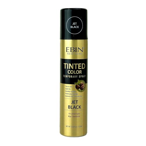 Regine Switzerland Tinted Color Temporary Spray - Gray Root Touch-Up, 3.38oz Jet Black, Quick Dry & Humidity-Resistant