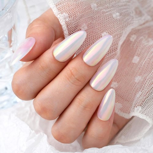 Pretty Diva Aurora Chrome Nail Powder - Iridescent Unicorn Chrome Nail Powder Multi Color Shifting Moonlight Chrome Powders, Magic Aurora Moonlight Effect Chrome Pigment Powder for Nail Art