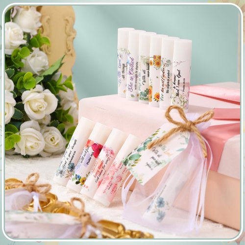 Sacubee 100 Set Christian Religious Gift Bulk for Women Mom Christian Lip Balm Bulk Church Party Favor Bible Verse Lip Balm with Scripture Inspirational Gift for Mother's Day Coworker Staff Employee