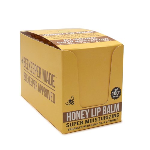 Beekeeper Made Beeswax Lip Balm - Honey Flavor, 40 Count | Perfect for Men, Women & Children Gifts