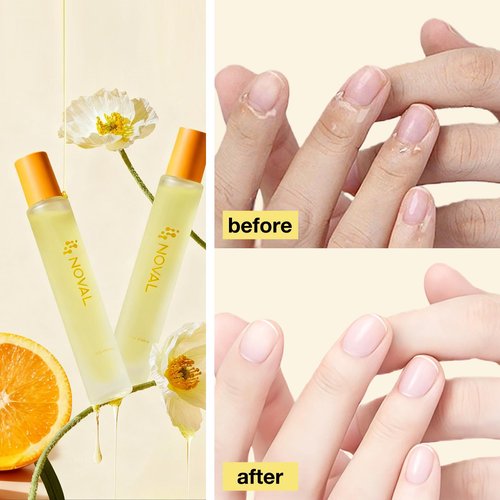 NOVAL Rollerball Cuticle Oil for Men & Women, Travel Size Bottle, Fresh Smell Citrus Scent, Essential Nail Care Serum, Rich in Jojoba Oil, Natural Ingredients