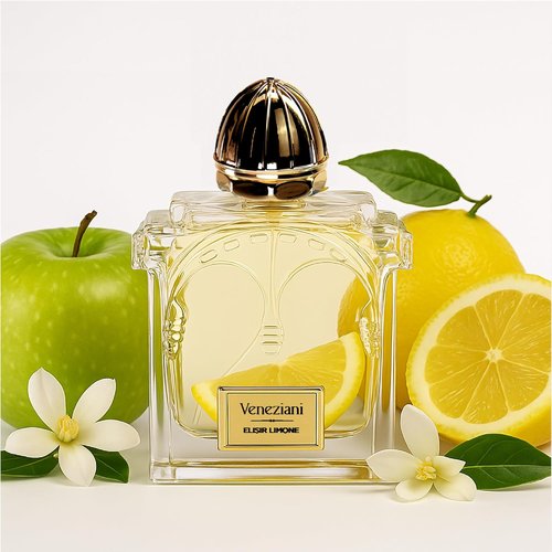 Veneziani Elisir Limone - Italian Eau de Parfum for Women - Long-Lasting Citrus & Floral Scent - 2.5 oz