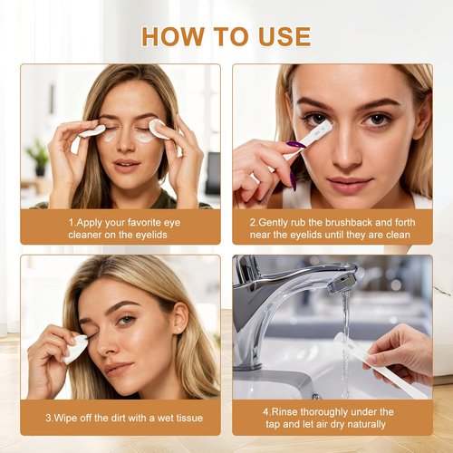ASTONFOG Eyelid Brush with Soft Silicone for Sensitive Eyelids, Gentle Eyelid Margins Scrub Cleansing Brush for Blepharitis, Dry Eyes Relief, Oil, and Lid Scrub Device(5pcs)