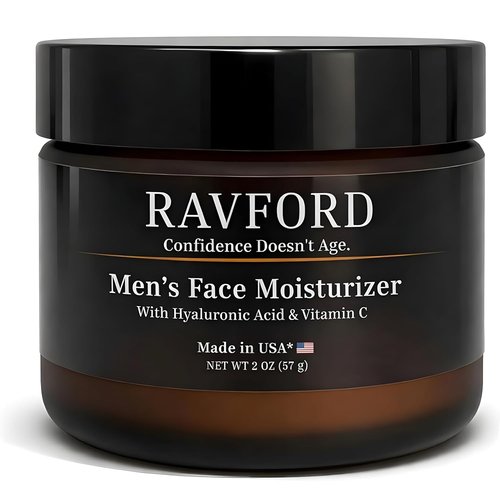 Skiennix Men’s Face Moisturizer - Fast-Absorbing, Non-Greasy Hydrating Cream with Hyaluronic Acid & Vitamin C - Unscented, 2 oz