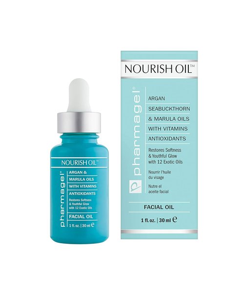 Pharmagel Nourish Facial Oil - Anti-Aging Formula with 12 Exotic Oils for Dry Skin Relief | 1.0 fl. oz.