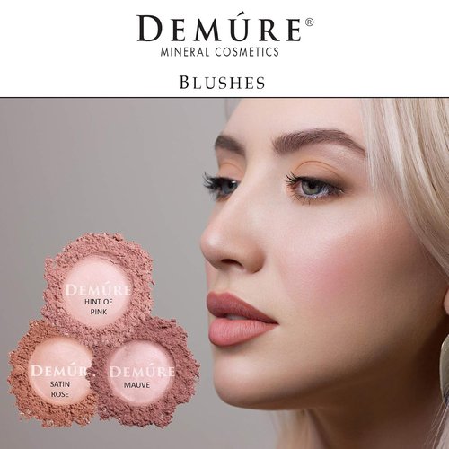 Demure Mineral Blush - Professional Grade Loose Powder Makeup | Hint of Pink, Cruelty-Free