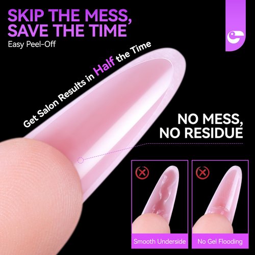 Salon-Perfect Sandwich Nail Forms at Home: Gelike EC Sandwich Dual Forms for Builder Gel - 2026 Nail Extension Mold No Gel Stacking - 240Pcs 15 Sizes for DIY Extensions Art - Almond Round