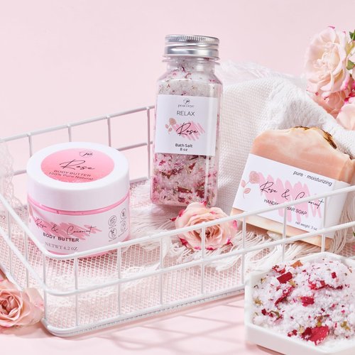 Peacoeye Spa Gifts for Women Valentines Day Bath Baskets Relaxing Spa Self Care Gift for Mom Her Sister Wife Auntie Home Bath Care Package Thank You Birthday for Women Friendship Ideas