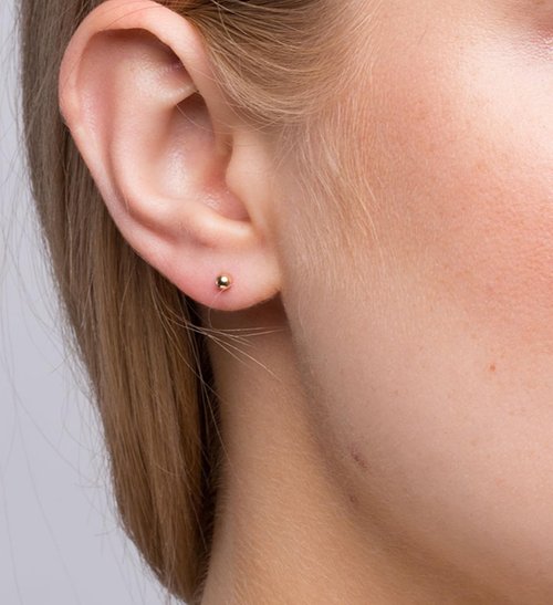 QWALIT 3 Pairs Ear Piercing Kit Gold Ear Piercing Gun Kit Disposable Self Piercing Earrings at Home Earring Gun Piercing kits with Earring Studs Small Ball