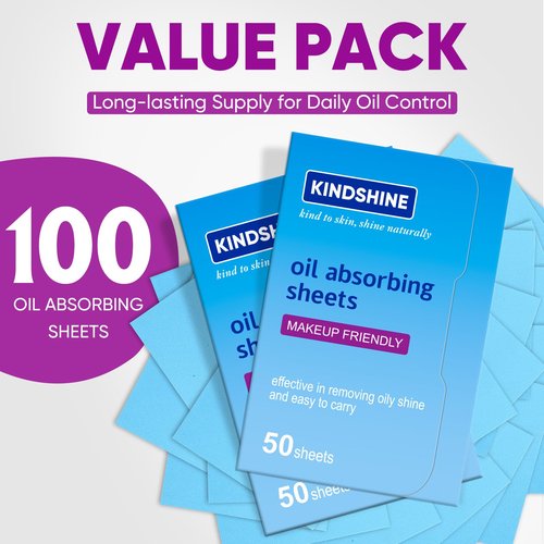 KINESHINE 150P High-Performance Oil Absorbing Sheets for Face - Makeup Friendly Blotting Papers for Oily Skin - Oil Blotting Sheets for Face