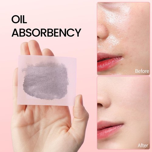 Erinde Oil Blotting Sheets for Face with Mirror and Puff, 300 Sheets Oil Blotting Paper for Oily Skin, Face Oil Absorbing Sheet, Natural Oil Control Film, Absorb Excess Oil, Makeup Friendly