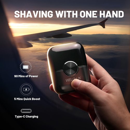 Electric Foil Shavers for Men: Mini Electric Razor with 4 Floating Blades & Big LED Display - Foil Shaver for Men with 2 Gears Adjustable - Face Shaver with IPX7 Waterproof