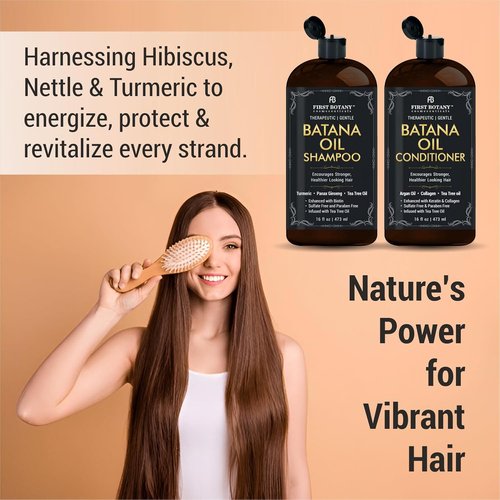 Batana Oil Shampoo & Conditioner - Sulfate-Free Formula for Hair Growth & Dandruff Relief - 16 fl oz x 2