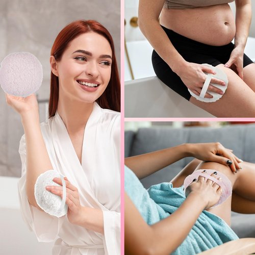 Tioncy 4 Pcs Extra Large Powder Puff for Body Powder 6 x 6 x 3 Inches Powder Puff and Container White Pink Soft Loose Powder Puff and Clear Container for Women