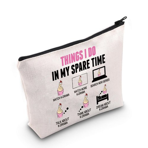 MEIKIUP Funny K-Drama Lover Gift Korean Merchandise Korean Drama Fan Gift K-Drama Women Makeup Bag (Watch K-DRAMA Bag)
