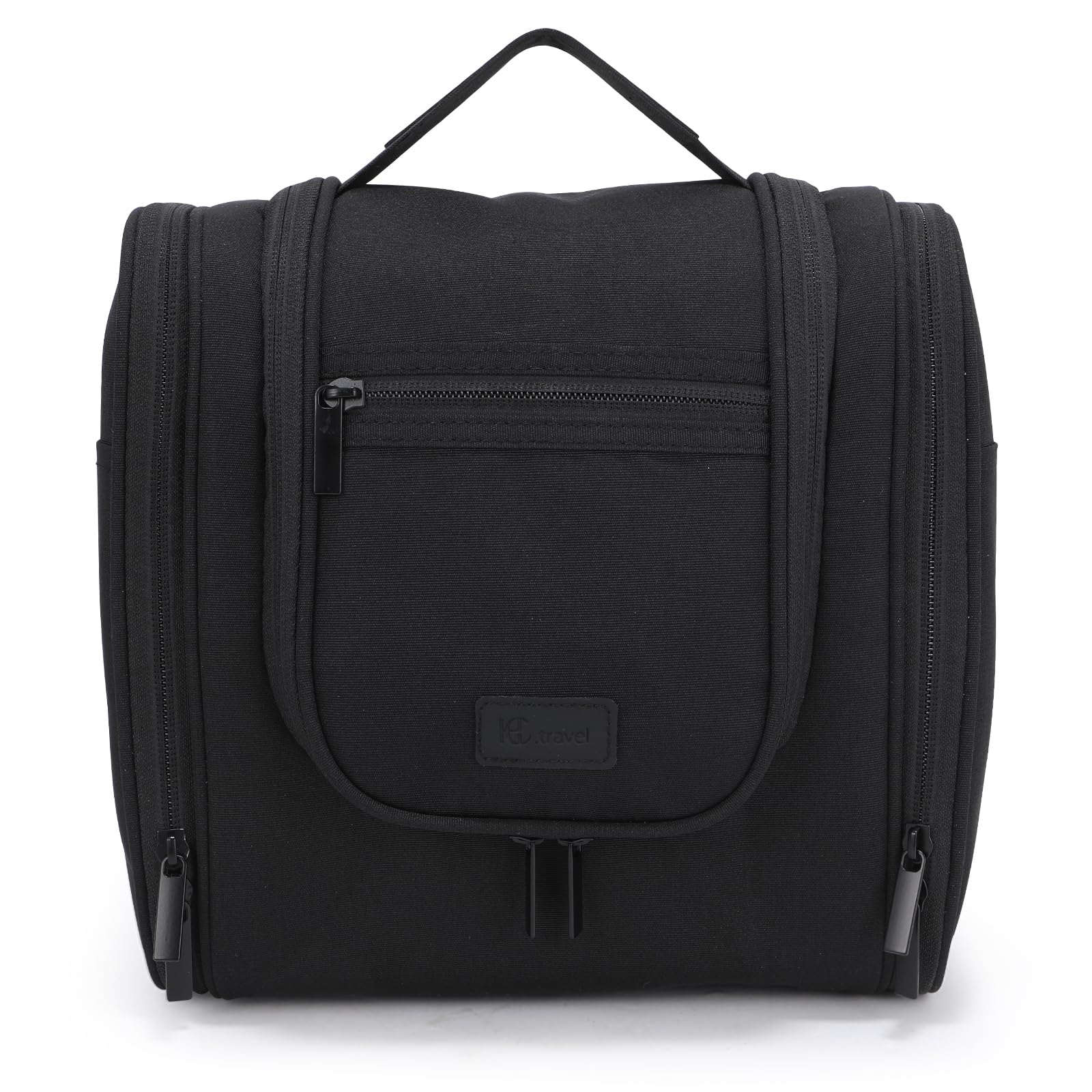 WIBKAE Hanging Toiletry Bag with Hook, Travel Cosmetic Makeup Bag Organizer for Accessories, Shampoo, Shaving Bag for Toiletries Accessories,Travel Essentials Kit (Black)
