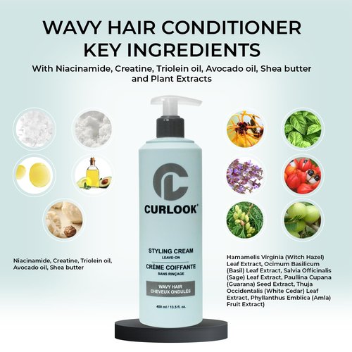 Skiennix Wavy Hair Conditioner - Silicone-Free Formula for Softness & Shine | 400ml (13.5 oz)