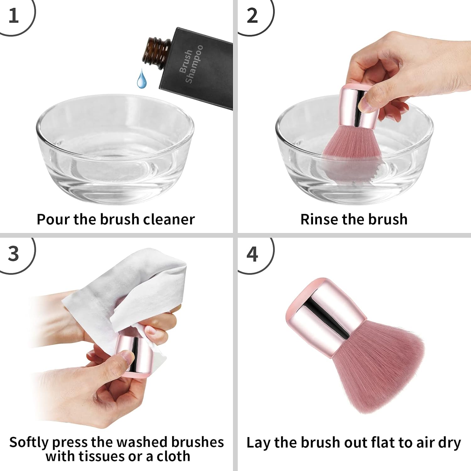 Vaincre Nail Art Dust Remover Brush - Soft Cleaner for Acrylic Application | Pink Color