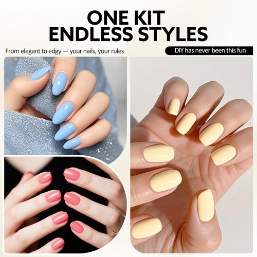 VENALISA Gel Nail Polish Set, 5 Colors 10ML Gel Polish Kit Pastel Yellow Blue Green Pink Color Soak Off Salon Manicure DIY at Home Nail Art For Girls Women
