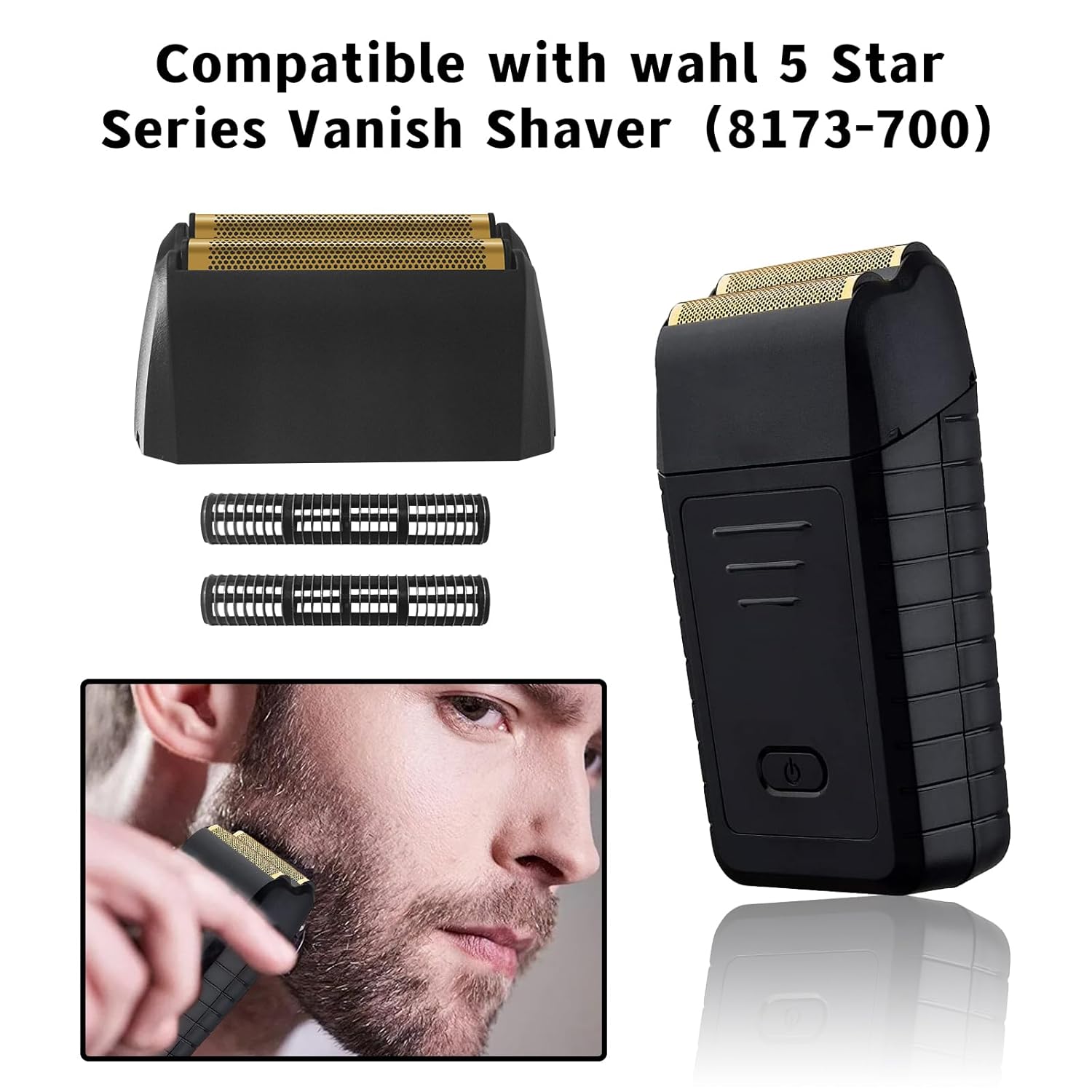 Wahl 5 Star Series Replacement Foil Shaver - 2 Pack Compatible with Vanish Shaver 8173-700, Black