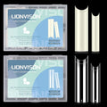 480PCS Extra Long NO C Curve Nail Tips XL, 2 Packs Natural and Clear Nail Tips for Acrylic Nails Professional Set, 12 Sizes Straight Tapered Square Press on False Nail Tips for Nail Art Salon Home DIY