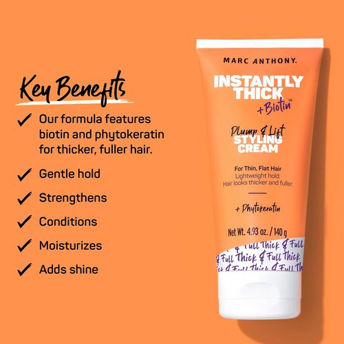 Marc Anthony Hair Thickening Cream - Volumizing Formula with Biotin for Fuller Hair | Lightweight & Sulfate-Free