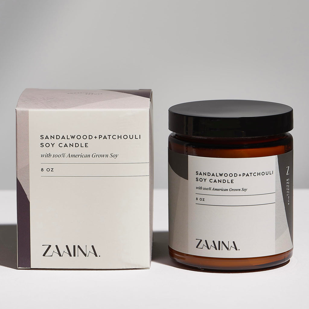ZAAINA Men’s Care Package, Valentine Gifts for Men, Relaxation Spa Gift Set - Luxury Natural Handmade Grooming Kit for Husband Dad Friend, Birthday Gifts for Him (Premium Set with Sandalwood Candle)