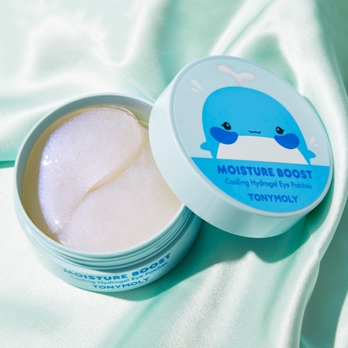 TONYMOLY Moisture Boost Cooling Hydrogel Eye Patches – Hydrating & Refreshing Under Eye Patches with Hyaluronic Acid, Spirulina & Plankton, 30 Pairs
