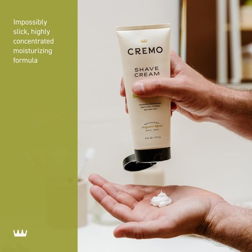 Cremo Sage & Citrus Shave Cream - Ultra-Slick Formula for Men | Prevents Nicks & Razor Burn, 6 Fl Oz