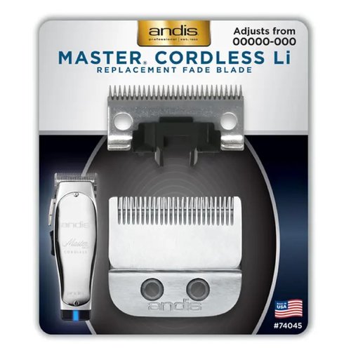 Andis Master Cordless Li Fade Blade - Carbon Steel Clipper Blade for Ultra Close Cuts, Size 00000 to 000