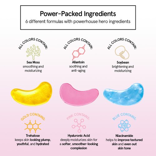 Grace & Stella Under Eye Mask Variety Pack - 18 Pairs of Gel Patches for Dark Circles - 6 Colors | Vegan Mother's Day Gift