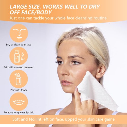 eggs sound Disposable Face Towel with Bamboo Drawer Storage Box - Face Towelettes Disposable XL, Facial Towels Makeup Organizer for Clean Face Towels, Makeup Remover Washcloths 50 Ct-Black Box