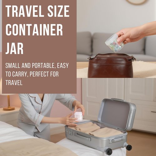 DEMORA Small Travel Containers Plastic Jars with Lids for Creams, Refillable TSA Approved Travel Size Containers for Lotion Makeup Cosmetic Toiletries Ointments, PP, BPA Free (Clear, 3.4 oz, 6 Pcs)