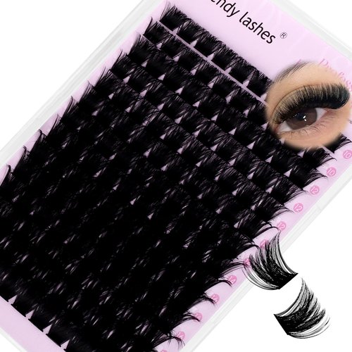 Lash Clusters 200D Wispy Individual Lashes 280PCS D-Curly Volume Lash Extensions 10-18mm Natural DIY Cluster Lashes for Beginners(200D,10-18mm,0.07D)